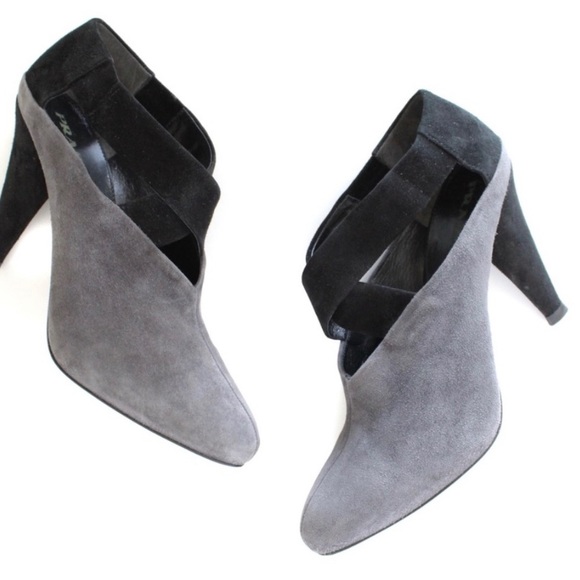 Prada suede black & gray ankle boots - Picture 1 of 6